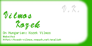 vilmos kozek business card
